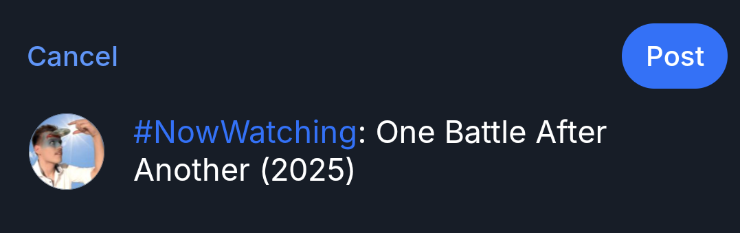The Bluesky apps post compose screen with the text prefilled.